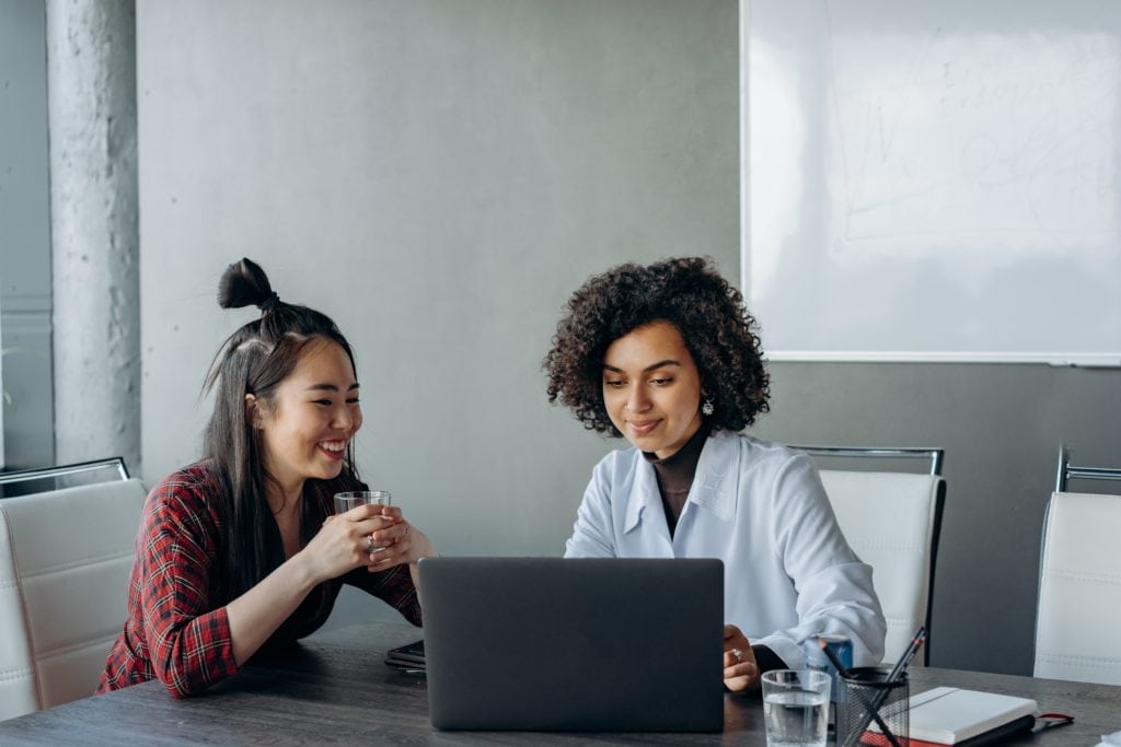 Happy Diverse Workers Working Together