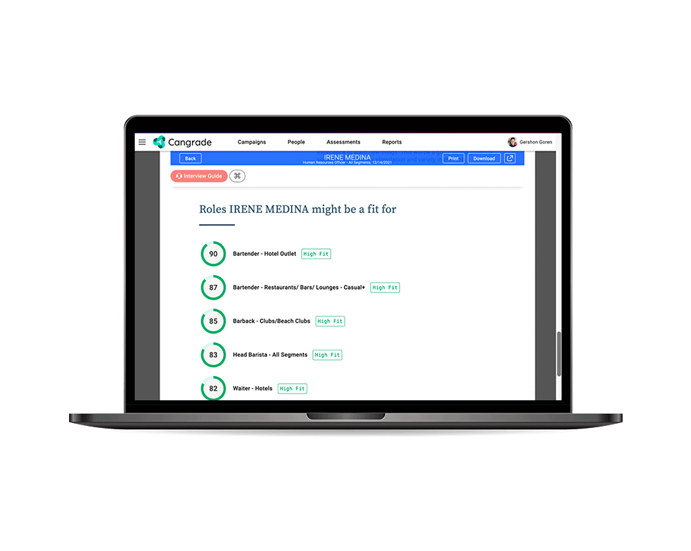 Enable employee mobility and internal hiring with Cangrade's multi-way scoring