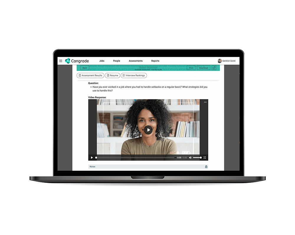 Save recruiter time by utilizing Cangrade's Video Interviewing solution.