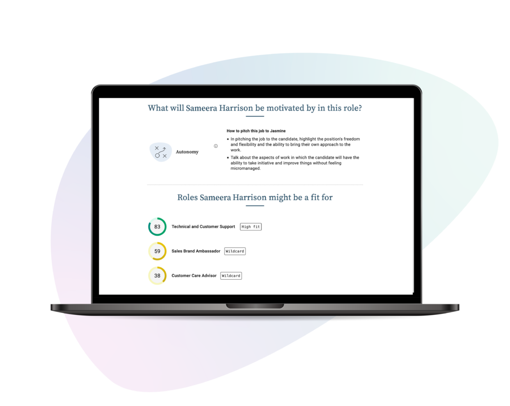 View candidates' fit for alternate roles using Cangrade's pre-hire assessment integrated with UKG