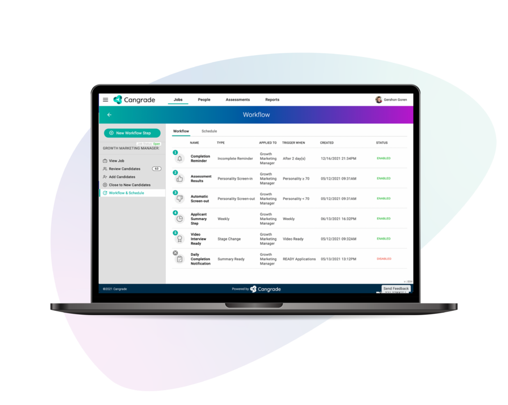 Leverage Cangrade's automation to easily assign hard skills tests and decrease your time-to-hire.