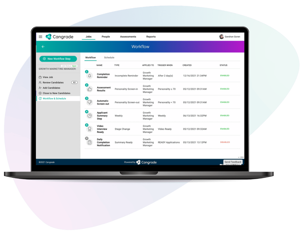 Leverage Cangrade's automation to easily assign hard skills tests and decrease your time-to-hire.