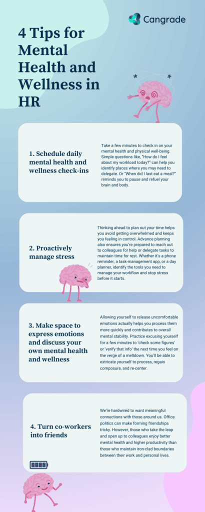 Download this infographic with 4 tips for mental health and wellness in HR
