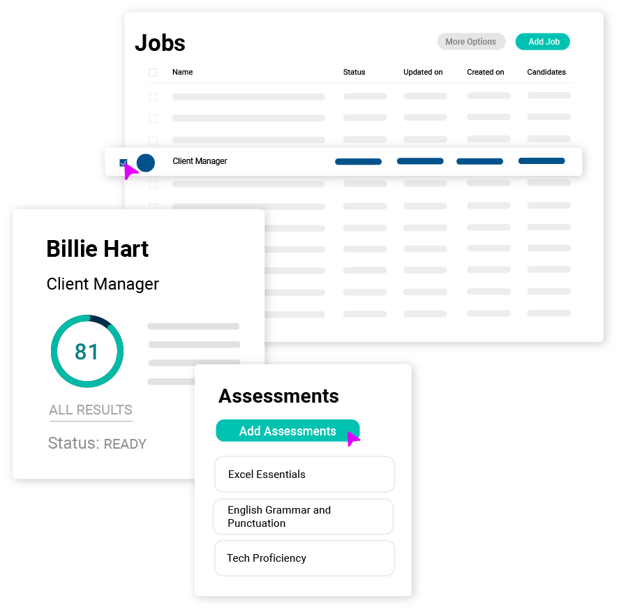 Cangrade's pre-hire assessment assesses candidates in less than 14 minutes