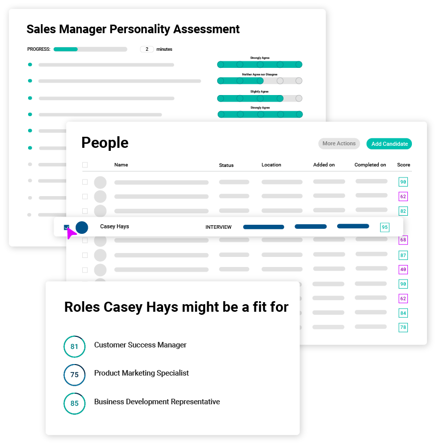 Enable employee mobility and internal hiring with Cangrade's multi-way scoring as part of Cangrade's pre-hire assessment.