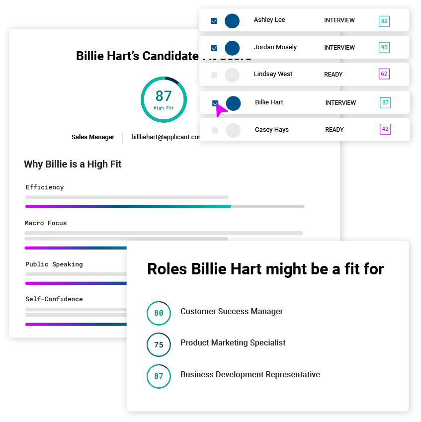 View candidates' fit for alternate roles using Cangrade's pre-hire assessment integrated with iCIMS
