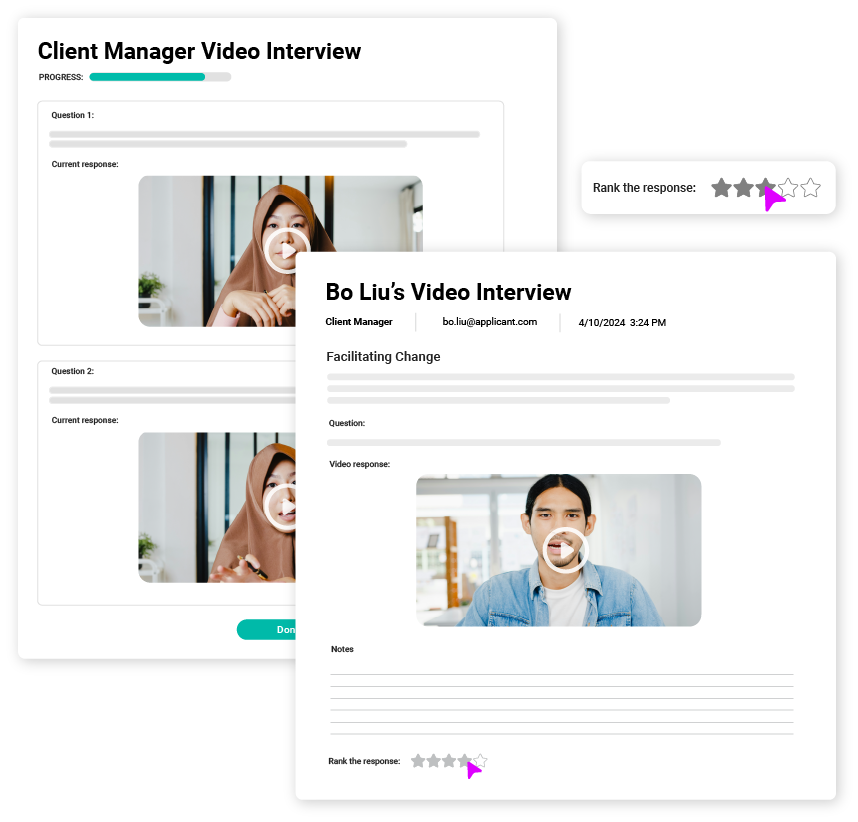 Cangrade's video interviewing software makes volume hiring easy.