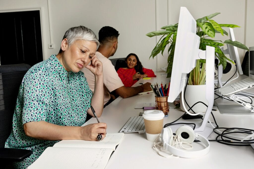 Recruiter reviewing HR statistics
