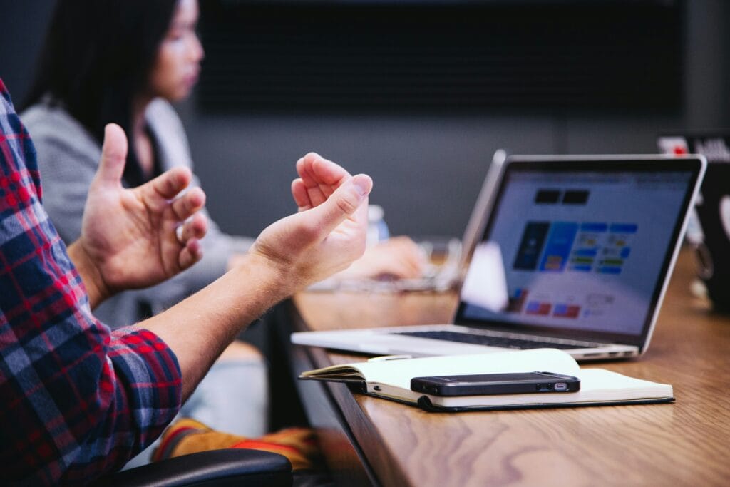 HR manager reviewing pre-hire data to improve employee mobility