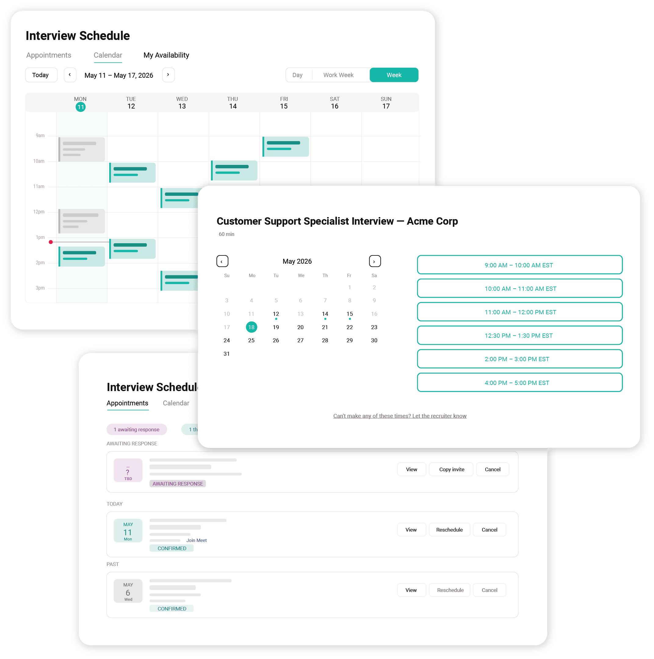Cangrade's interview scheduler tool drives hiring efficiency through automated and customizable interview scheduling