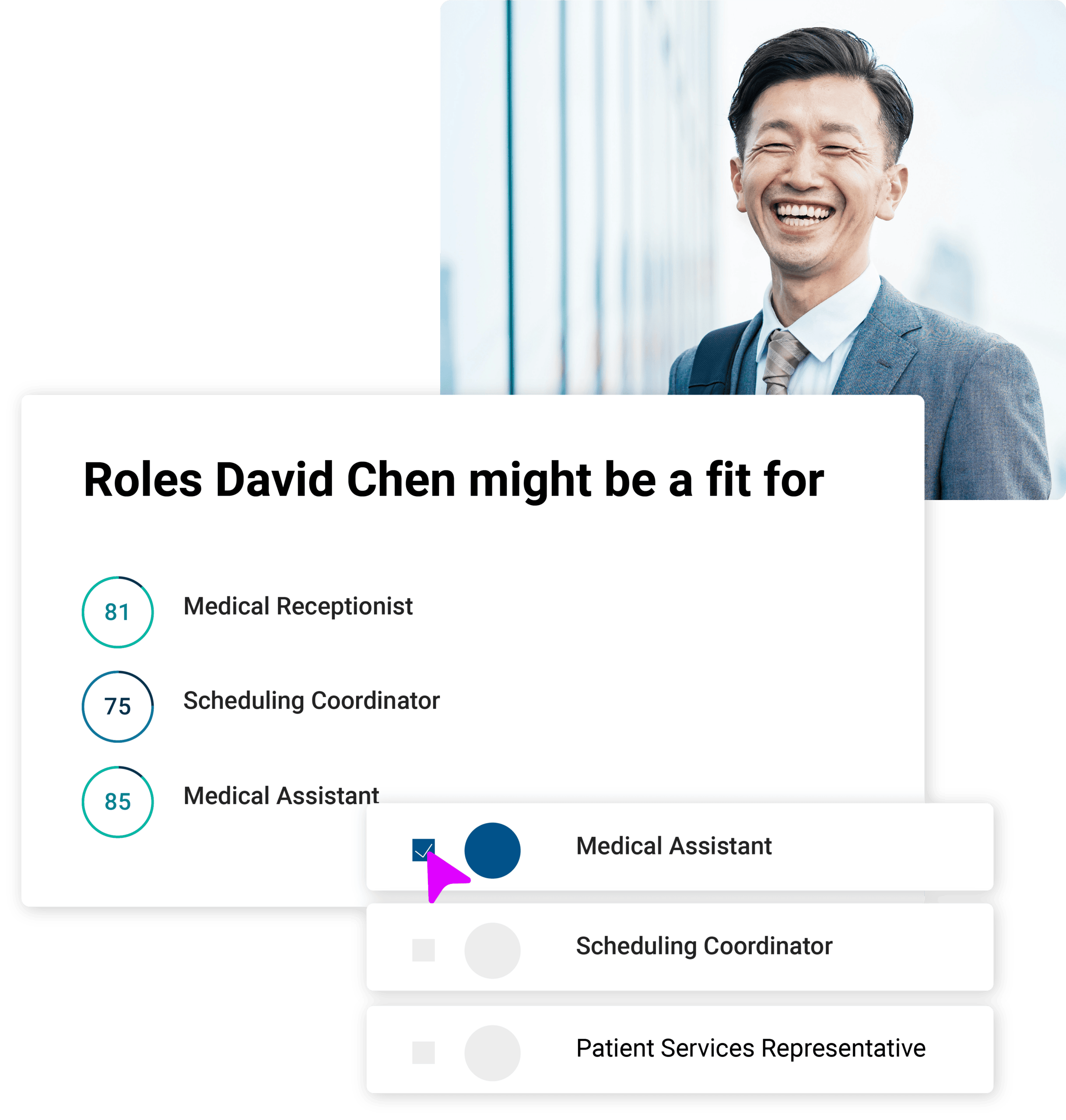 Practively build candidate talent pools for healthcare roles with Cangrade's Candidate Matching and bias-free technology